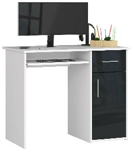 PC stolík Padma (biela + grafit lesk)