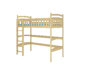 Poschodová detská posteľ 180x80 cm Milo (s roštom a matracom) (borovica)
