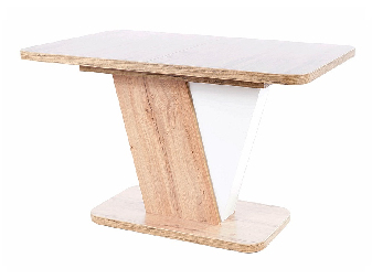 Rozkladací jedálenský stôl 120-160 cm Cecila (dub wotan + biela mat) (pre 4 až 6 osôb)