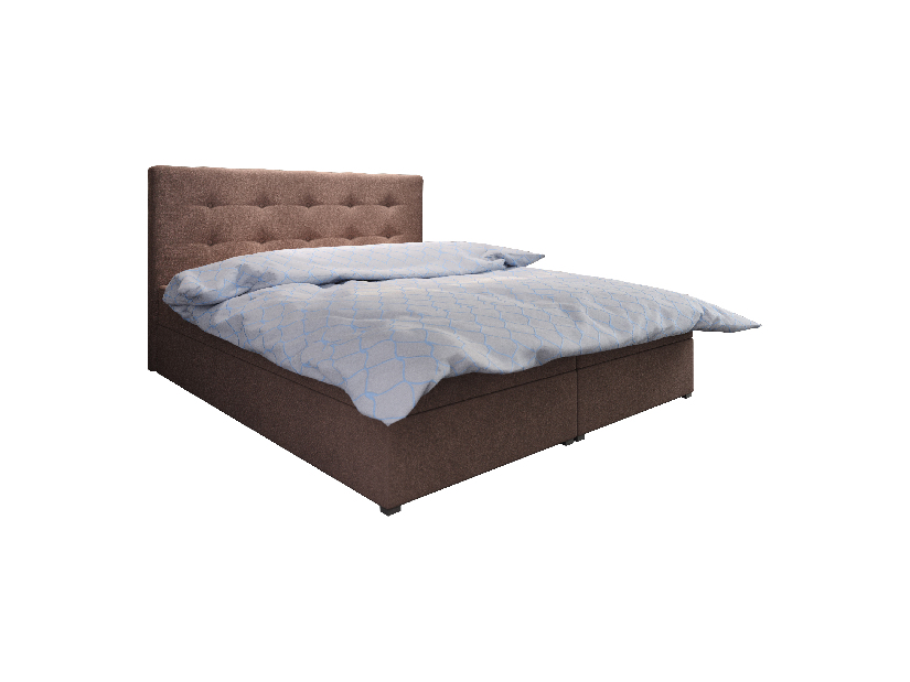 Manželská posteľ Boxspring 160 cm Fade 1 (tmavohnedá) (s matracom a úložným priestorom)