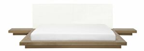 Manželská posteľ 180 cm ZEPHYRE (s roštom) (svetlé drevo)