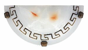 Nástenné svietidlo Etrusco 7647 (ryžové kamenné sklo + hnedá + bronzové úchytky)