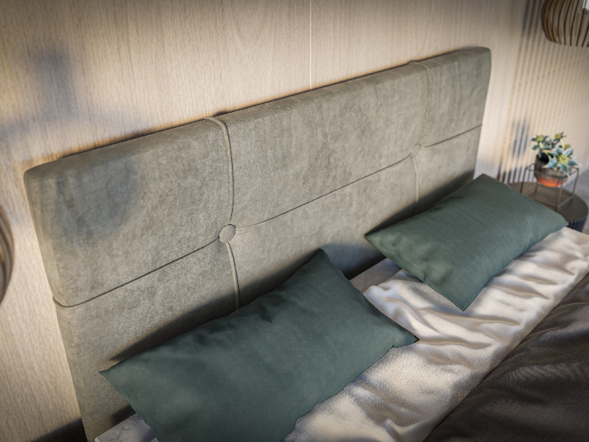 Kontinentálna posteľ 200 cm Nivela (betón) (s matracom a úl. priestorom)