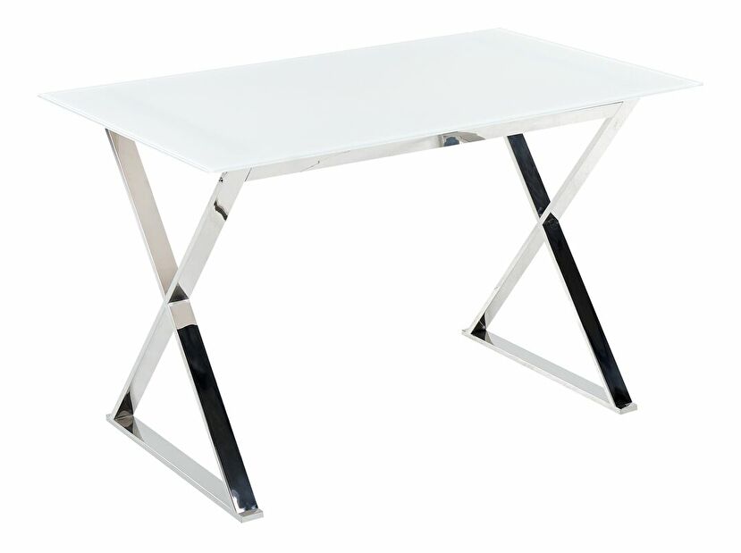 Jedálenský stôl Ariane (biela + strieborná) (pre 4 osoby)