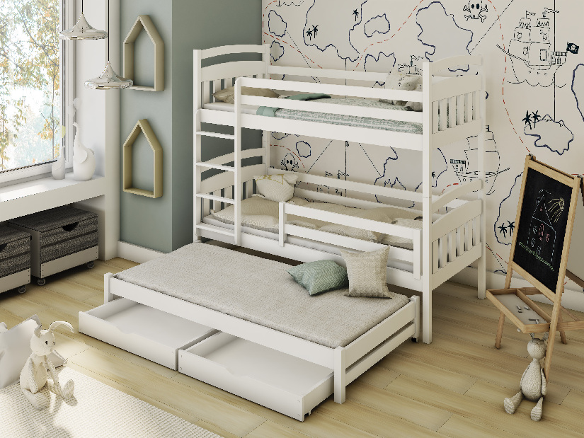Detská posteľ 80 x 180 cm ANIE (s roštom a úl. priestorom) (biela)