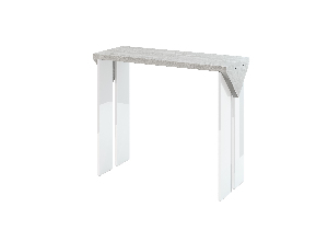 Konzolový stolík Tarni (svetlosivá + lesk biely)