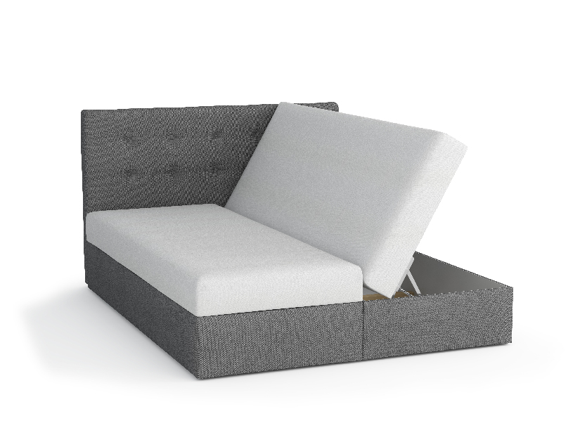 Manželská posteľ Boxspring 160 cm Porto Comfort (čierna) (s matracom a úložným priestorom)