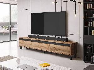 TV stolík Nell (drevo + čierna)