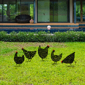Dekoratívna sada kovových doplnkov do záhrady Chick (čierna)