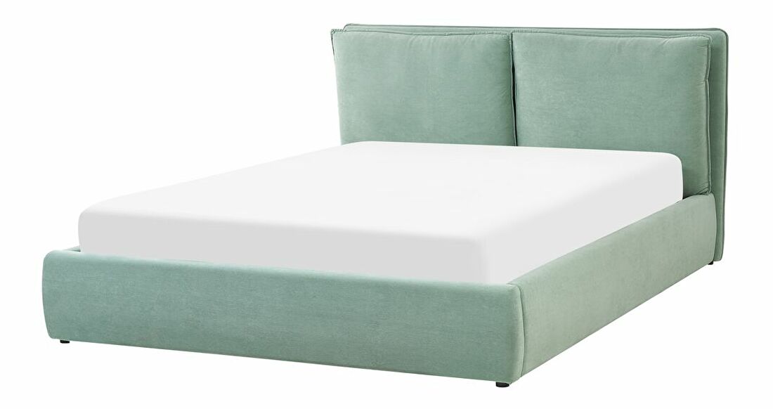 Manželská posteľ 160 cm Berit (zelená) (s roštom) (s úl. priestorom)