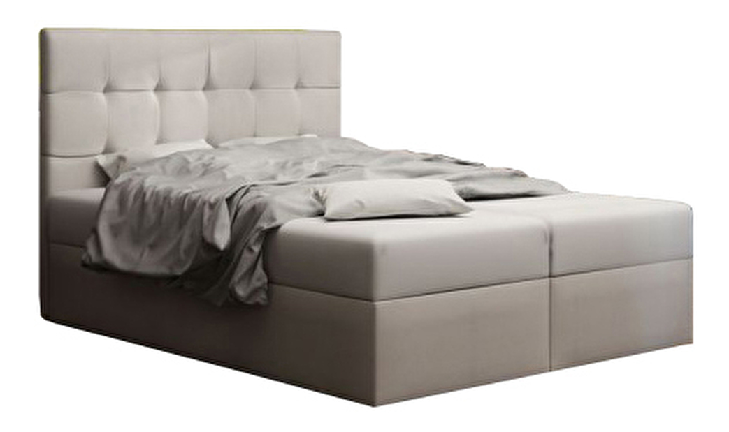 Manželská posteľ Boxspring 160 cm Duel 2 Comfort (béžová) (s matracom a úložným priestorom)