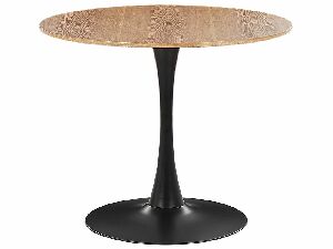 Okrúhly jedálenský stôl Berylle (svetlé drevo + čierna) (pre 4 osoby)