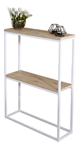 Konzolový stolík Mattel (biela + dub artisan)