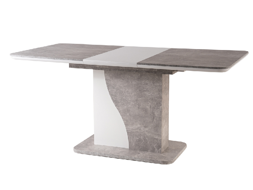Rozkladací jedálenský stôl 120-160 cm Suzette (biela + sivá) (pre 4 až 6 osôb)