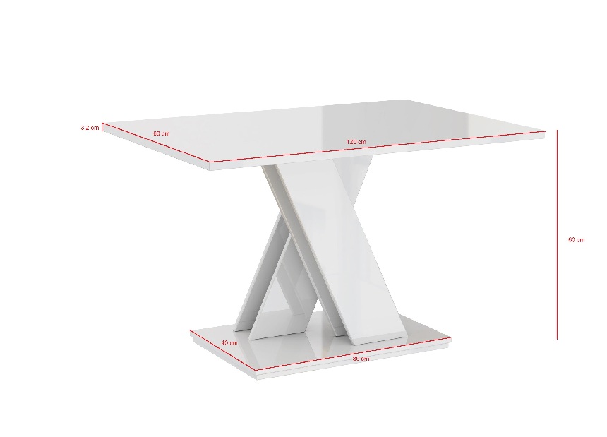 Konferenčný stolík Barax Mini (biela + kameň)