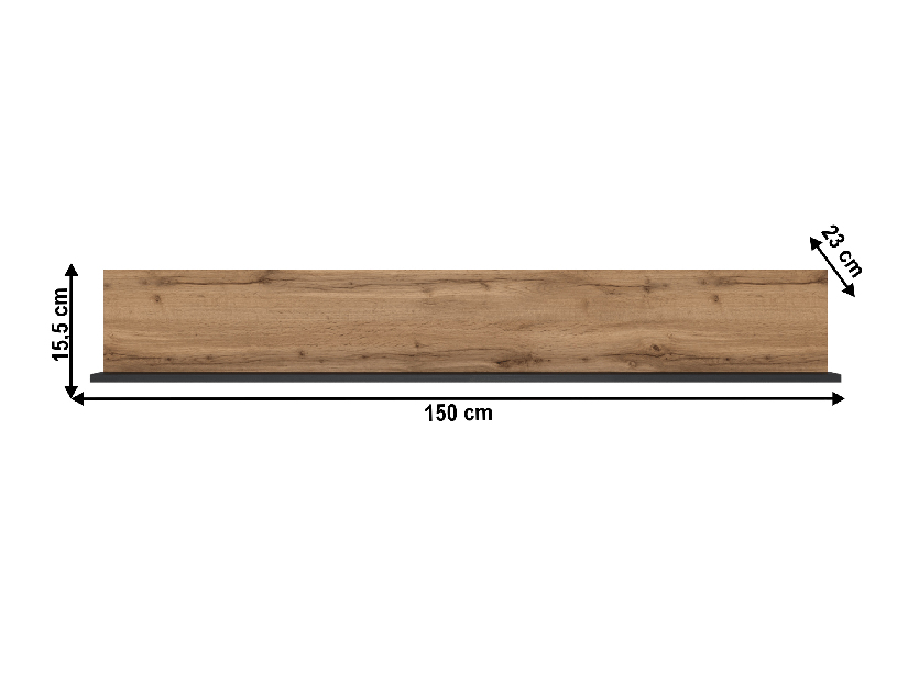 Polička 150 cm Lorcan 150 (dub wotan)
