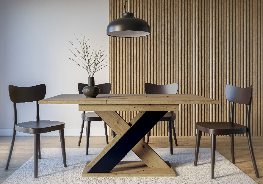 Jedálenský stôl Xalin (artisan + čierna) (pre 4 až 6 osôb)