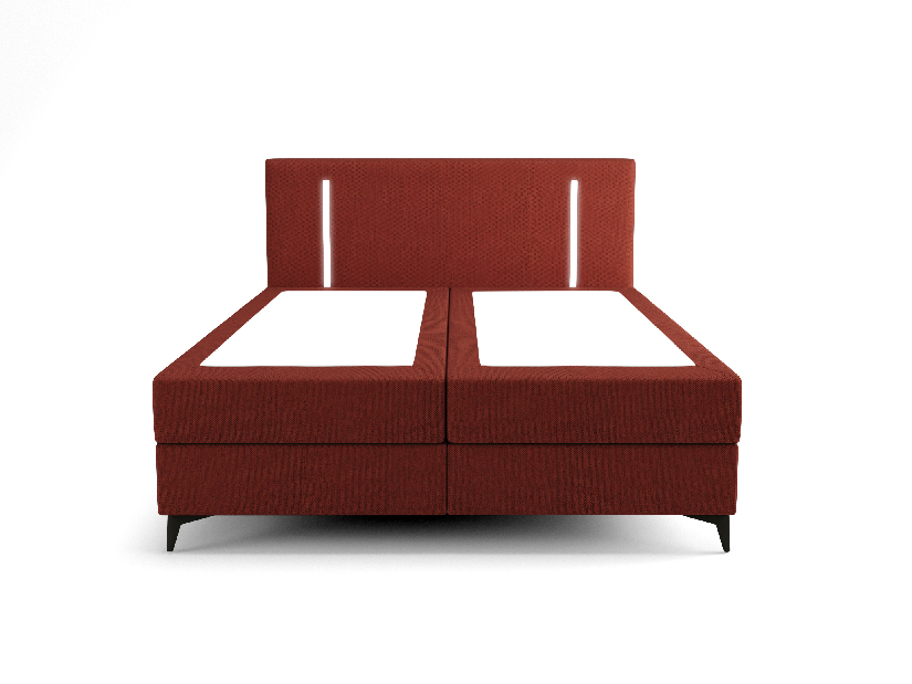 Manželská posteľ 140 cm Ortega Bonell (červená) (s roštom, s úl. priestorom) (s LED osvetlením)