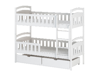Detská posteľ 90 x 200 cm Antone (s roštom a úl. priestorom) (biela)