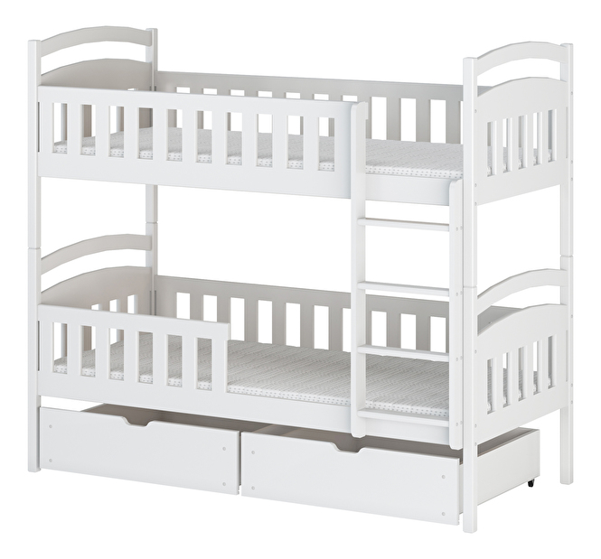 Detská posteľ 90 x 200 cm Antone (s roštom a úl. priestorom) (biela)