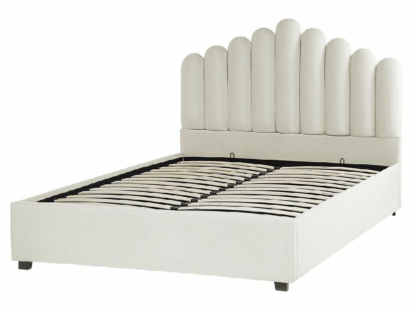 Manželská posteľ 160 cm Valhala (biela) (s roštom a úložným priestorom)