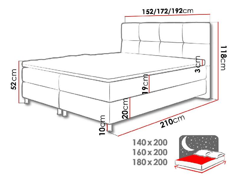 Kontinentálna posteľ 140 cm Mirjan Amarydia (fresh 11)