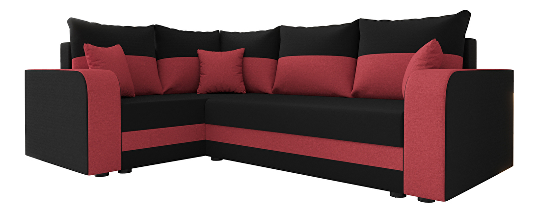 Rohová sedacia súprava Harmony Plus (čierna + červená) (L)