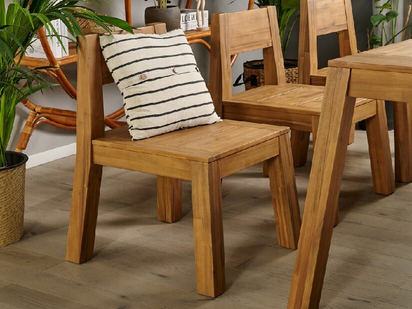 Set záhradného nábytku LIVIGNO (svetlé drevo) (so stoličkami) (pre 6 osôb)