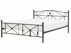 Manželská posteľ 160 cm RANDEZ (s roštom) (čierna)