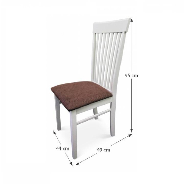 Jedálenská stolička Astre (biela + hnedá)