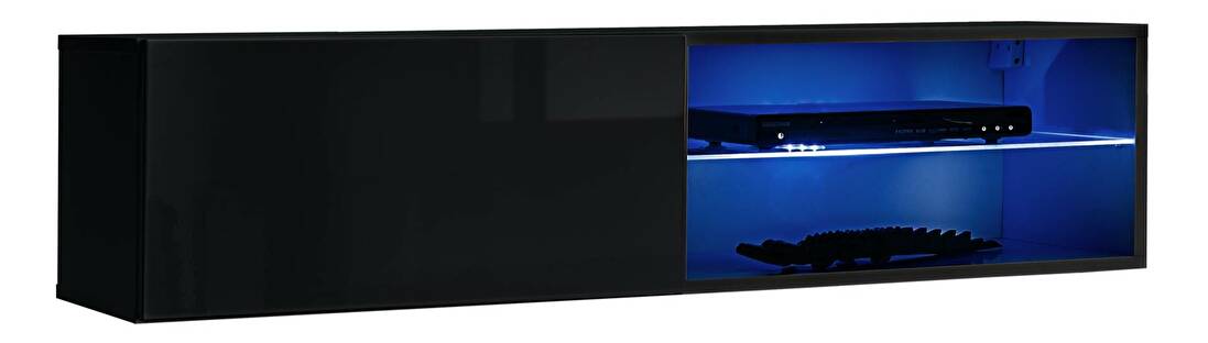 TV stolík/skrinka Southport 27 ZZ SW RTV 4 (čierna + lesk čierny)