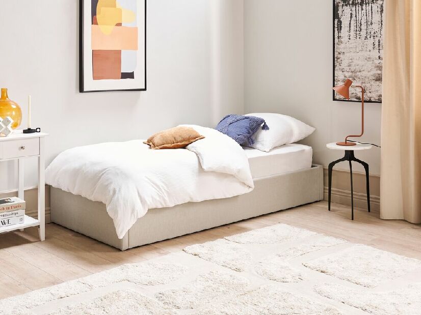 Dětská posteľ 90 cm DIJON (s roštom a úl. priestorom) (béžová)