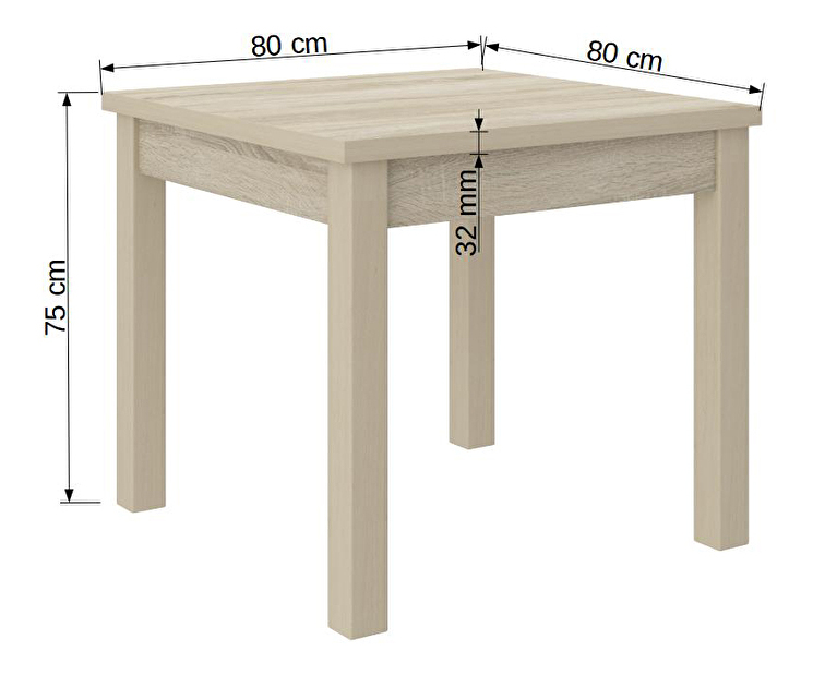 Jedálenský stôl Raviel38 (dub sonoma)
