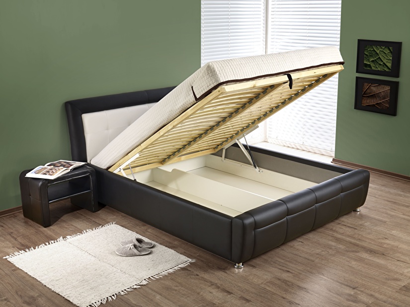 Manželská posteľ 160 cm SAMANTA P (s roštom a úložným priestorom)