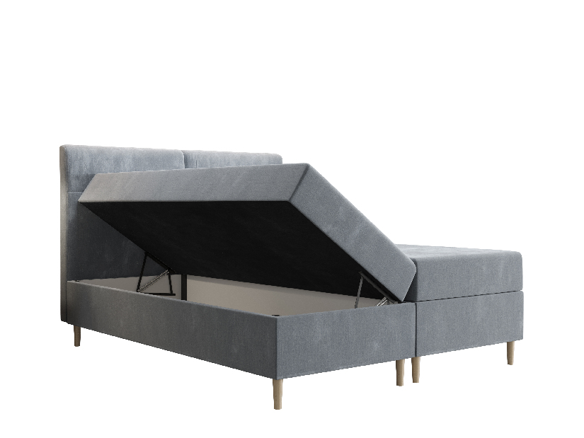 Manželská posteľ Boxspring 140 cm Saruta (čierna) (s matracom a úložným priestorom)
