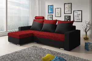 Rohová sedačka Maratto (červená + čierna) (L)