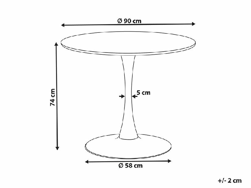 Okrúhly jedálenský stôl Berylle (biela) (pre 4 osoby)