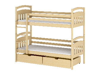 Detská posteľ 80 x 180 cm Galvin (s roštom a úl. priestorom) (borovica)