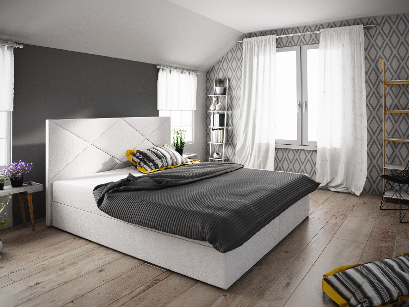 Manželská posteľ Boxspring 140 cm Fade 4 Comfort (béžová) (s matracom a úložným priestorom)
