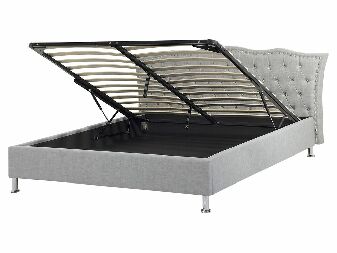 Manželská posteľ 160 cm MATH (s roštom a úl. priestorom) (sivá)