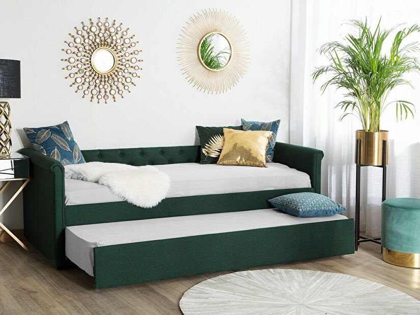 Rozkladacia posteľ 80 cm LISABON (s roštom) (zelená)