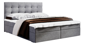 Manželská posteľ Boxspring 160 cm Fade 2 (sivá) (s matracom a úložným priestorom)