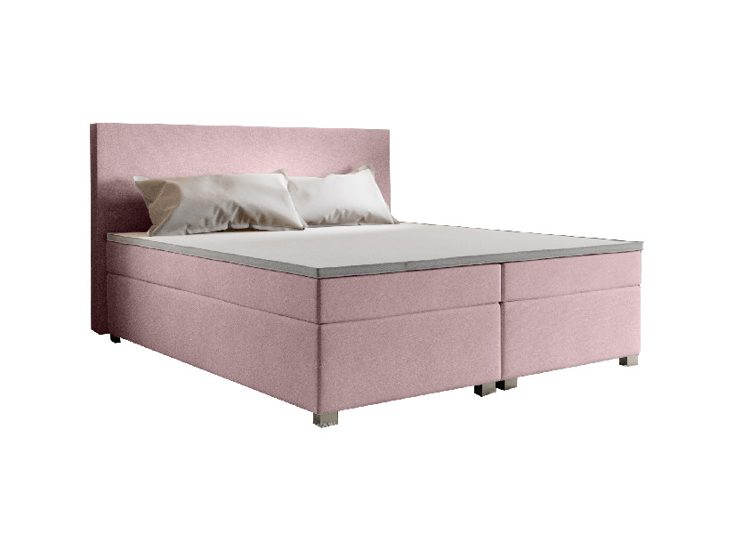 Manželská posteľ Boxspring 140 cm Simon (ružová) (s matracom, bez úložného priestoru)