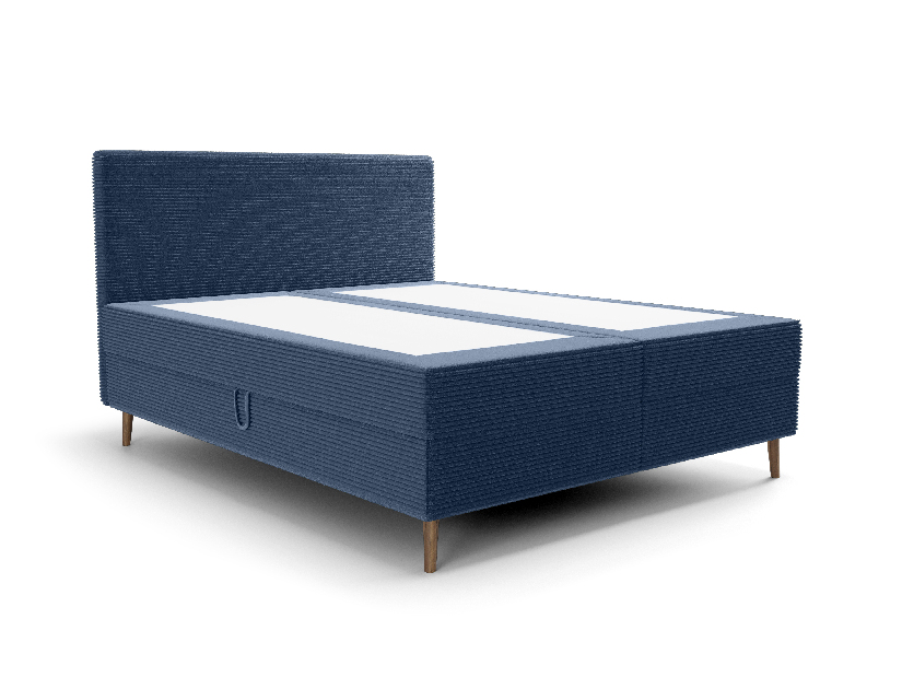Manželská posteľ 160 cm Napoli Bonell (modrá) (s roštom, s úl. priestorom)