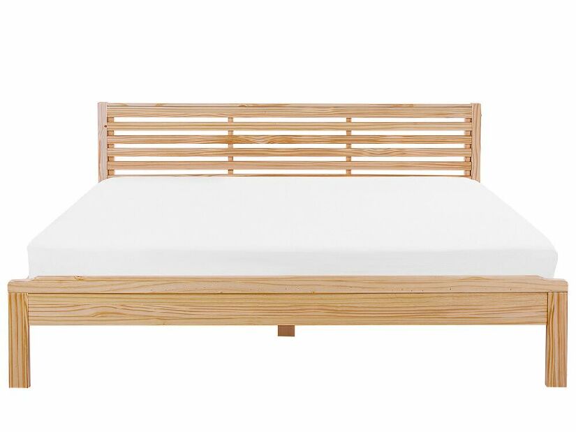 Manželská posteľ 180 cm CAROC (s roštom) (svetlé drevo)