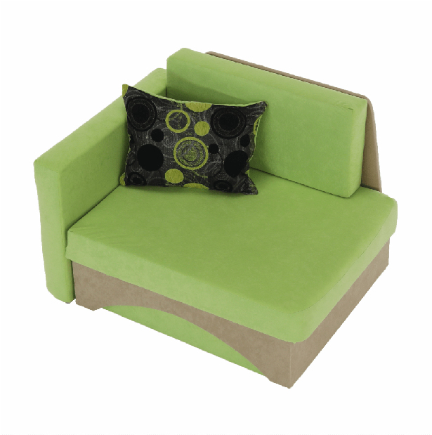 Detská sedačka Kubošík zelená + béžová (L)