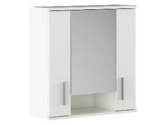 Závesná kúpelňová skrinka so zrkadlom Leah  01 (biela matná)