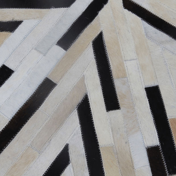 Kožený koberec 200x200 cm Kazuko TYP 08 (hovädzia koža + vzor patchwork)