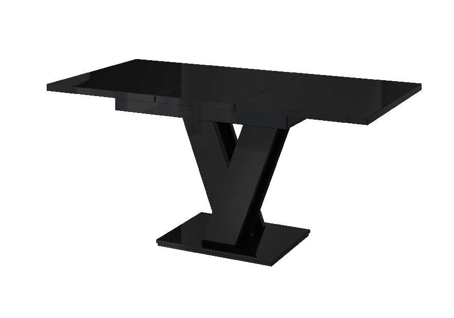 Jedálenský stôl Mabea (lesk čierny) (pre 4 až 6 osôb)