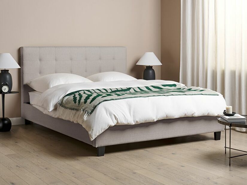 Manželská posteľ 160 cm ROLLA (s roštom) (svetlosivá)
